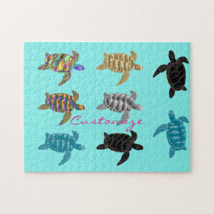Multi-color Sea Turtles Thunder_Cove Jigsaw Puzzle