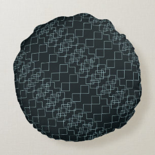 MULTI-COLOR SEAMLESS GEOMETRIC DIAMOND PATTERN  ROUND PILLOW