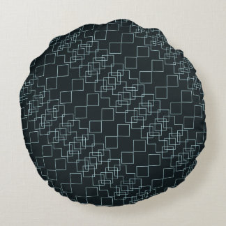 MULTI-COLOR SEAMLESS GEOMETRIC DIAMOND PATTERN  ROUND PILLOW