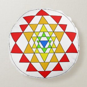 Multi Color Sri Yantra Meditation Cushion