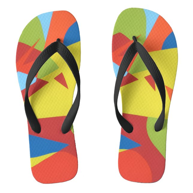 Multi-Color Toucan Pattern Flip Flops (Footbed)