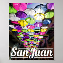 Multi-Color Umbrellas San Juan Puerto Rico Street