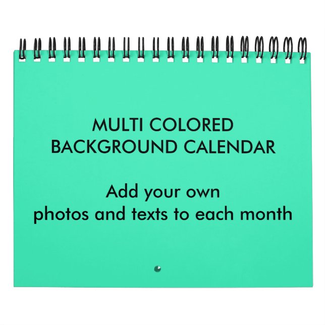 MULTI COLORED BACKGROUND CALENDAR two sides small (Cover)