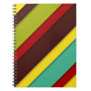 Multi-Colored Diagonal Stripes Notebook