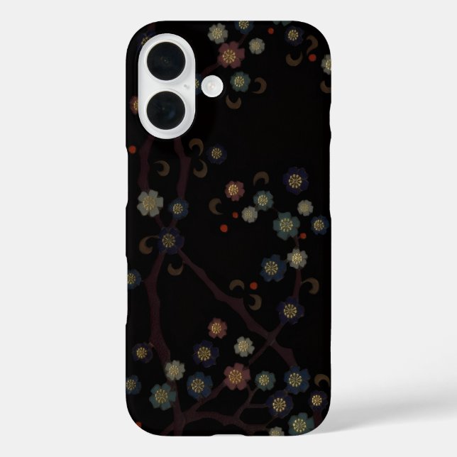 Multi-Colored Flowers On Black Case-Mate iPhone Case (Back)