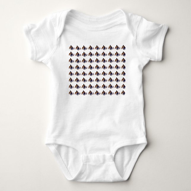 Multi Colored Guinea Pigs,   Baby Bodysuit (Front)