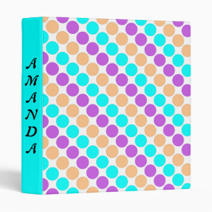 Multi colored large polka dots retro sixties binder