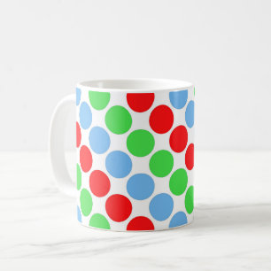 Multi colored large polka dots retro sixties coffee mug