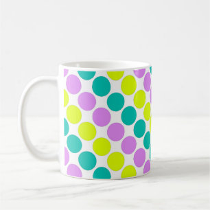 Multi colored large polka dots retro sixties coffee mug