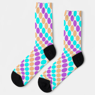 Multi colored large polka dots retro sixties socks