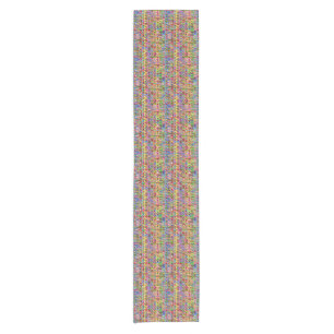 multi-colored peace symbols pattern short table runner