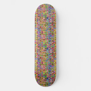 multi-colored peace symbols pattern skateboard