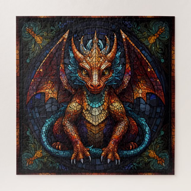 Multi Colored rainbow Dragon  Jigsaw Puzzle (Vertical)