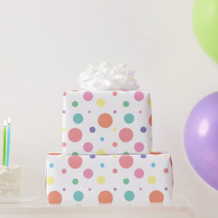 Multi-Colored Scattered Polka Dot Wrapping Paper