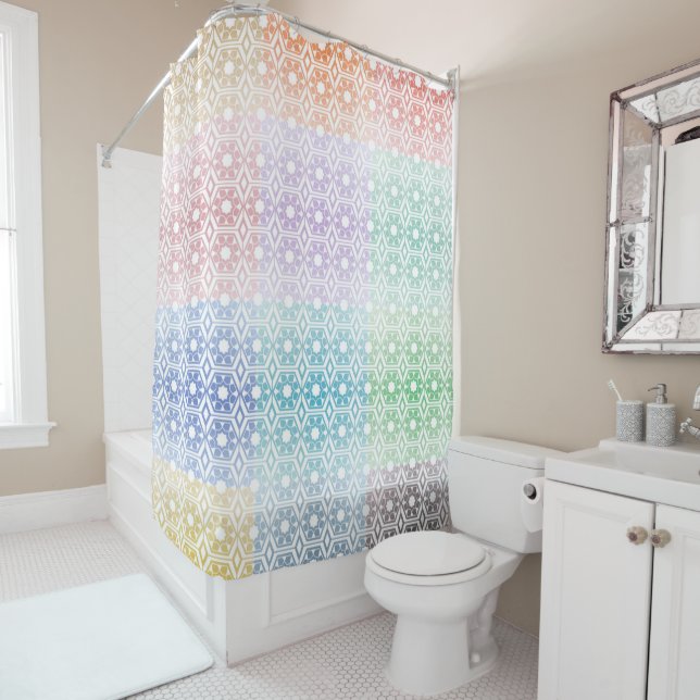 Multi - Colored Shower Curtain (In Situ)