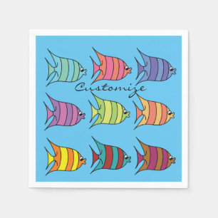 Multi-colored Tropical Fish Thunder_Cove Napkin