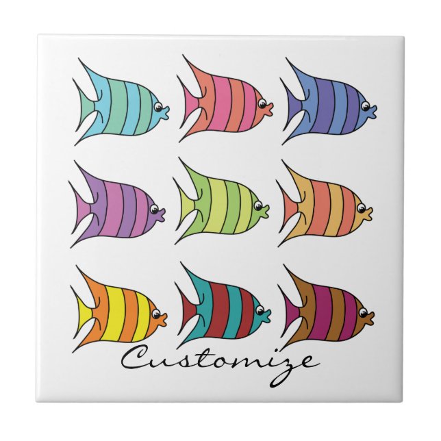 Multi-colored Tropical Fish Thunder_Cove Tile (Front)