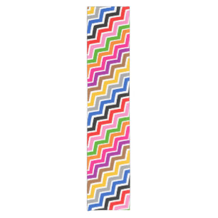 Multi Colored Zigzag Chevron Pattern Design  Short Table Runner