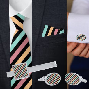 Multi Colorful Striped   Tie