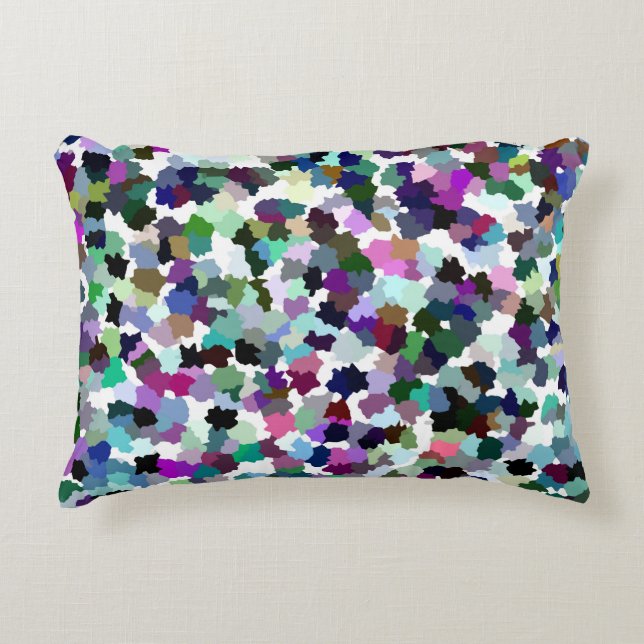 Multi-Colour Abstract Crystal Pattern Accent Pillow (Front)