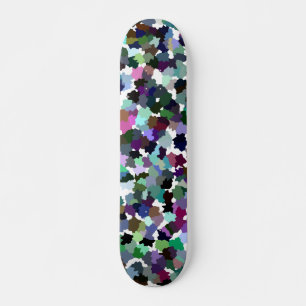 Multi-Colour Abstract Crystal Pattern Skateboard