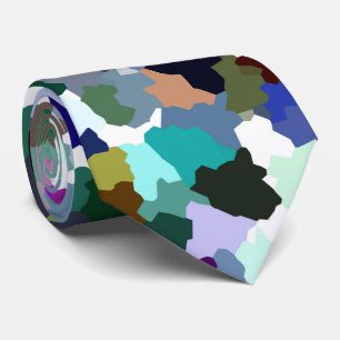 Multi-Colour Abstract Crystal Pattern Tie