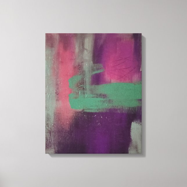 Multi-Colour Abstract Stretched Canvas Print (Front)