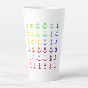 Multi Colour Anchor Latte Mug