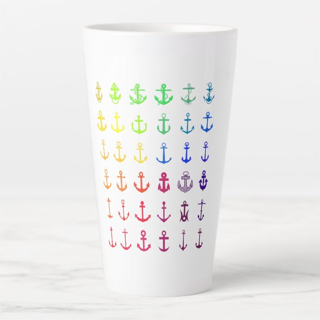 Multi Colour Anchor  Latte Mug (Front)