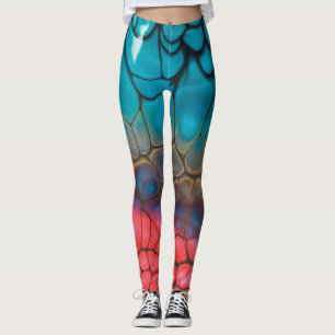 Multi-colour and a snake skin texture leggings