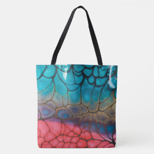 Multi-colour and a snake skin texture tote bag
