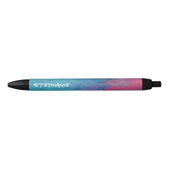 Multi-Colour, Artistic, Watercolor Style Black Ink Pen (Front)