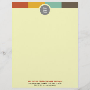 Multi colour bar custom circle logo professional letterhead