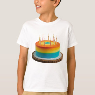 Multi-Colour Birthday Cake Design Kids' Basic T-Shirt