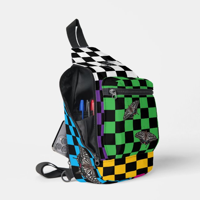 Multi-Colour Chequered Backpack HAMbyWG (Open)