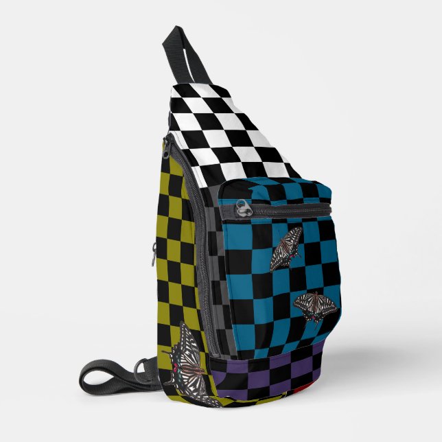 Multi-Colour Chequered Backpack HAMbyWG (Left Corner)