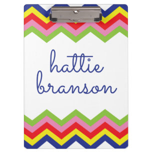 Multi Colour Chevron Personalized Clipboard
