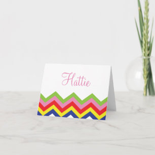 Multi Colour Chevron Personalized Folded Note Card