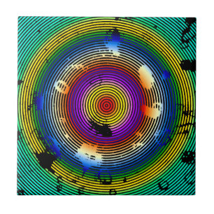 Multi-Colour Circled Pattern Tile