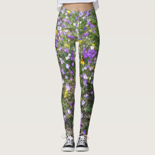 Multi Colour Crocus Spring Flowers Legging