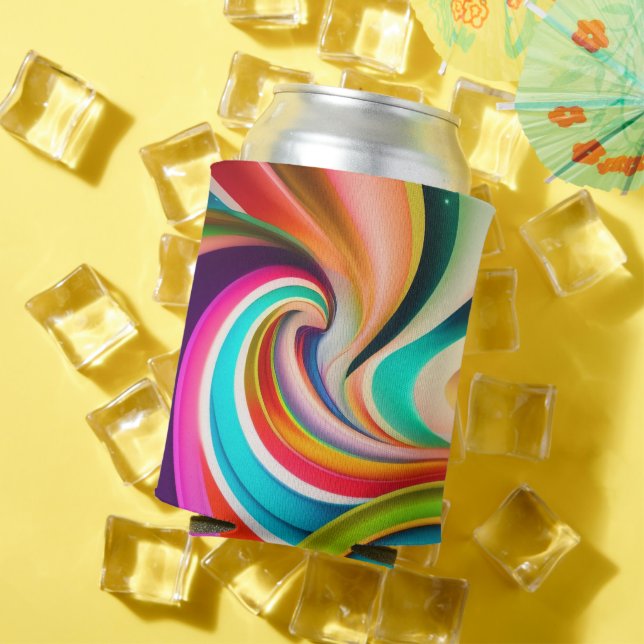 Multi‑Colour Diagonal Stripes Can Cooler – Vibrant (In Situ Summer)