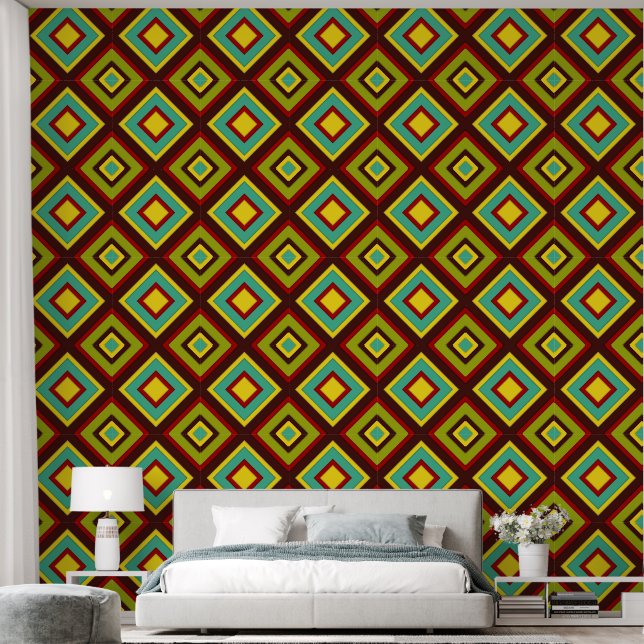 Multi‑Colour Diagonal Stripes Wallpaper – Modern (Bedroom)