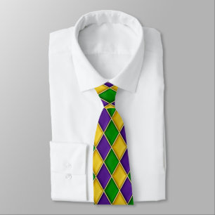 Multi Colour Diamond Pattern Mardi Gras Tie