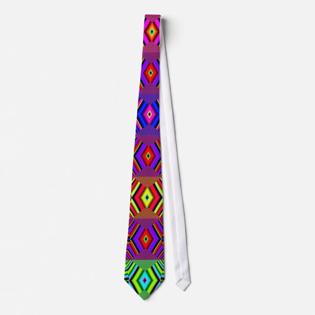 Multi-Colour Diamond Shape Stripes Tie (Front)