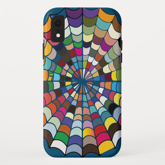 Multi colour Distorted Spider Web Pattern Case-Mate iPhone Case (Back)