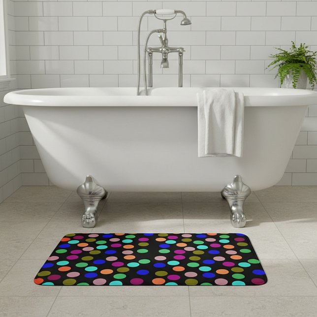 Multi colour dots bathroom mat (Creator Uploaded)