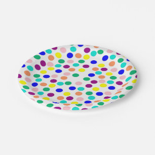 Multi colour dots paper plate