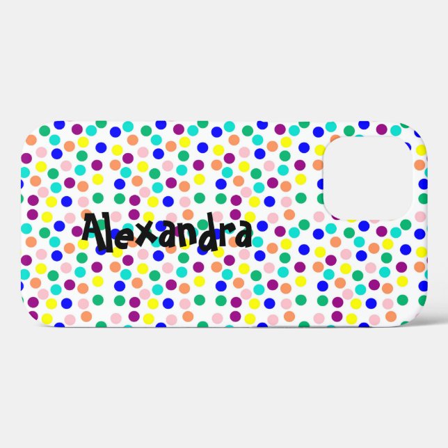 Multi colour dots personalized Case-Mate iPhone case (Back (Horizontal))