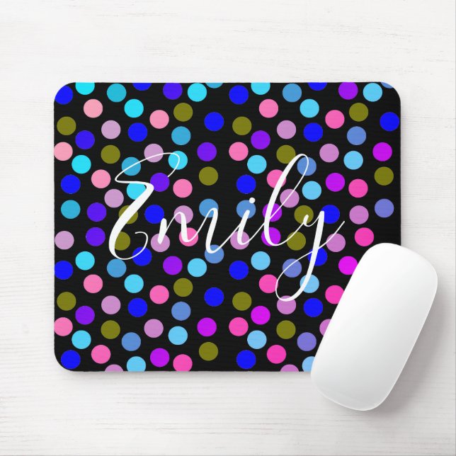 Multi colour dots personalized mouse pad (With Mouse)