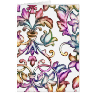 Multi-Colour Embossed Damask